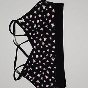 Pink Active Lightly Lined Pull Over Floral Sports Bra Size L-DD  #W-775